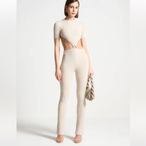 MANIERE DE VOIR Knitted Backless Jumpsuit
